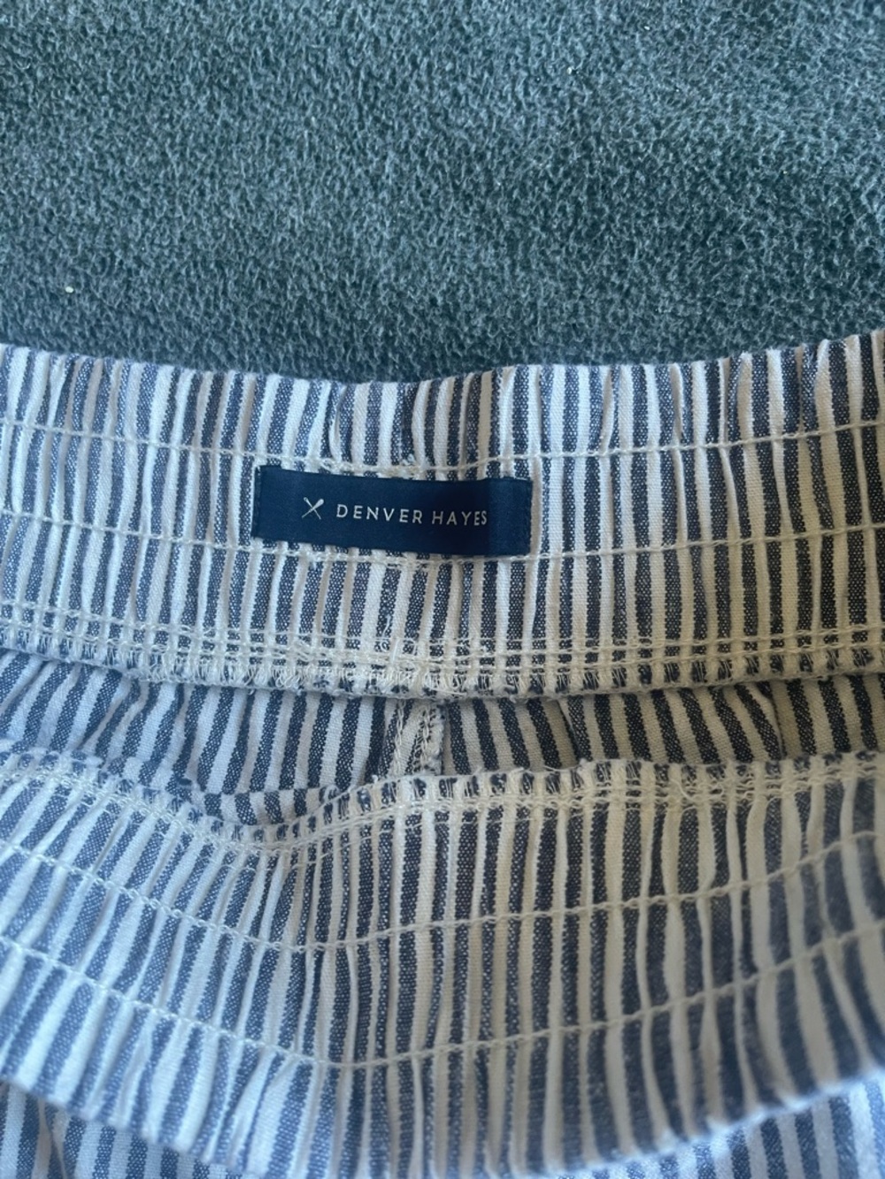 Denver Hayes Navy and White Vertical Stripe Shorts